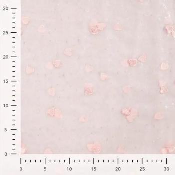 Preview: Tüll mit Herzen hellrosa